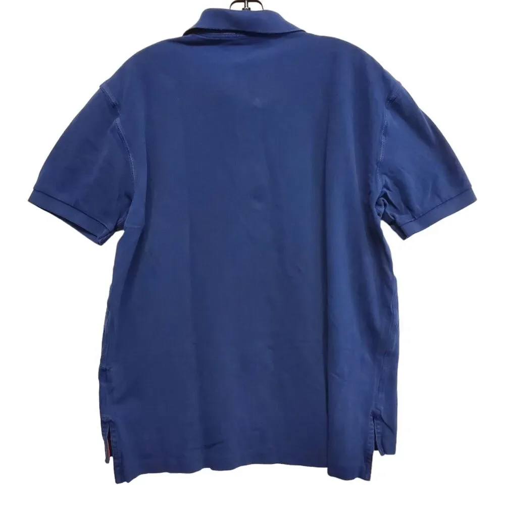 RALPH LAUREN POLO Shirt Mens Large Blue Embroidered Logo Patch Casual Preppy